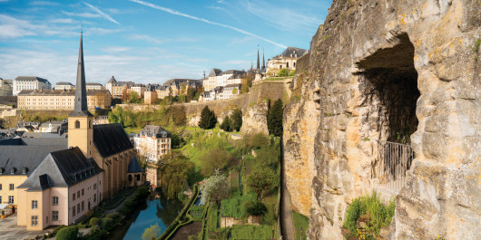 Vue de Luxembourg Ville depuis les casemates du Bock